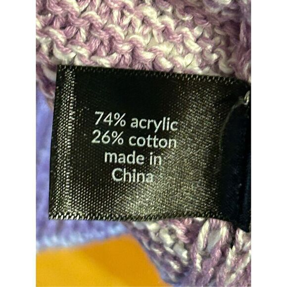 Lane Bryant Lavender White Button Chunky Knit Short Sleeve Cardigan Sweater 26/2 - Picture 6 of 7